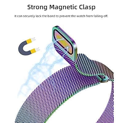 Magnetic Band Compatible for Apple Watch Bands Women Men 40mm 38mm 41mm 42mm 46mm 44mm 45mm 49mm, Stainless Steel Mesh Metal Sport Strap Wristband iWatch Series 11 10 9 8 7 6 5 4 3 2 1 SE Ultra