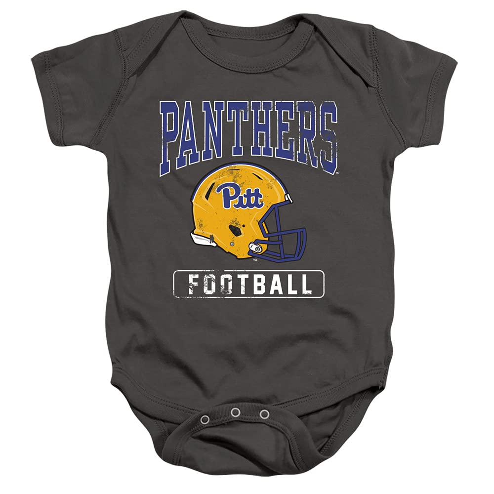 University of Pittsburgh Official Football Helmet Unisex Infant Snap Suit for Baby,Charcoal, 6 Months