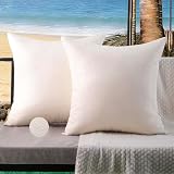 ViaElayu Housses Coussin 40x40 cm Extérieur Imperméable Beige Taies d'oreiller Printemps Été Decoration Canapé Housse de Coussin Décoratif pour Salon de Jardin Patio Chambre Maison Décor Lot de 2