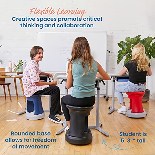 Image of ECR4Kids Active Storage Wobble Stool, 18in Seat Height, Childrens Furniture, Red /Light Grey
