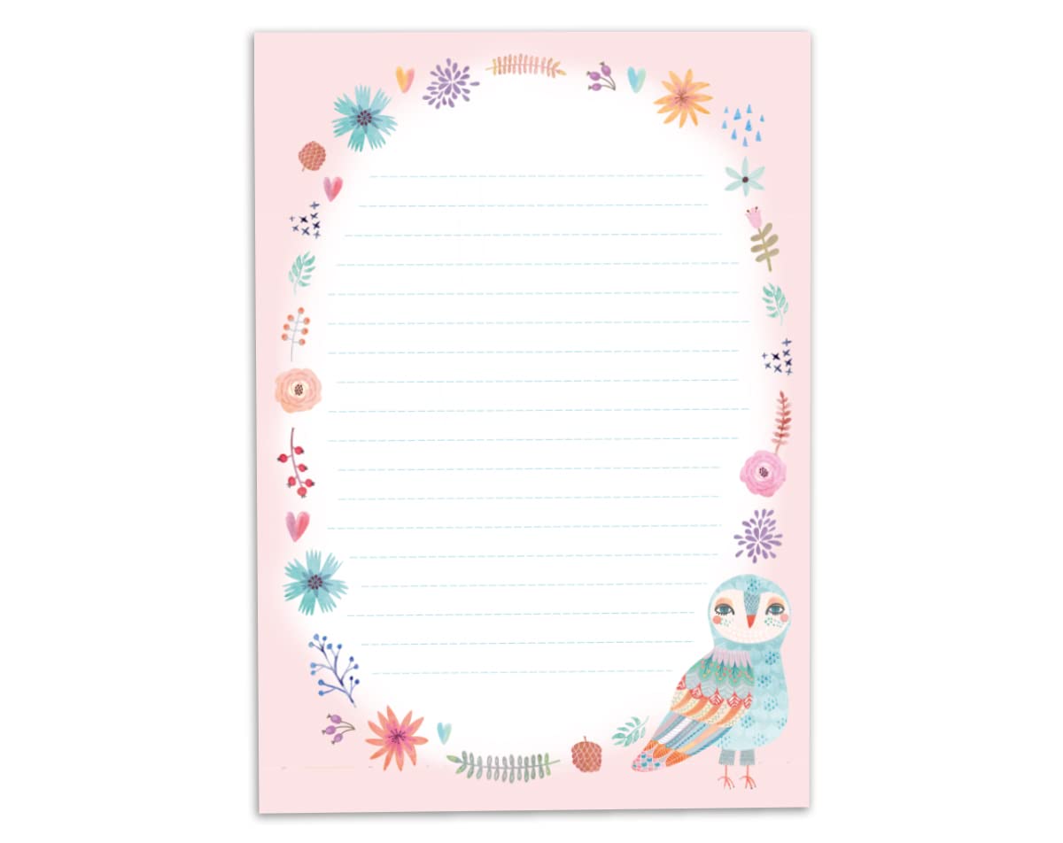 Bloc Papier à Lettre Enfant Renard Avec Enveloppes - Kit Correspondance A5 25 Feuilles