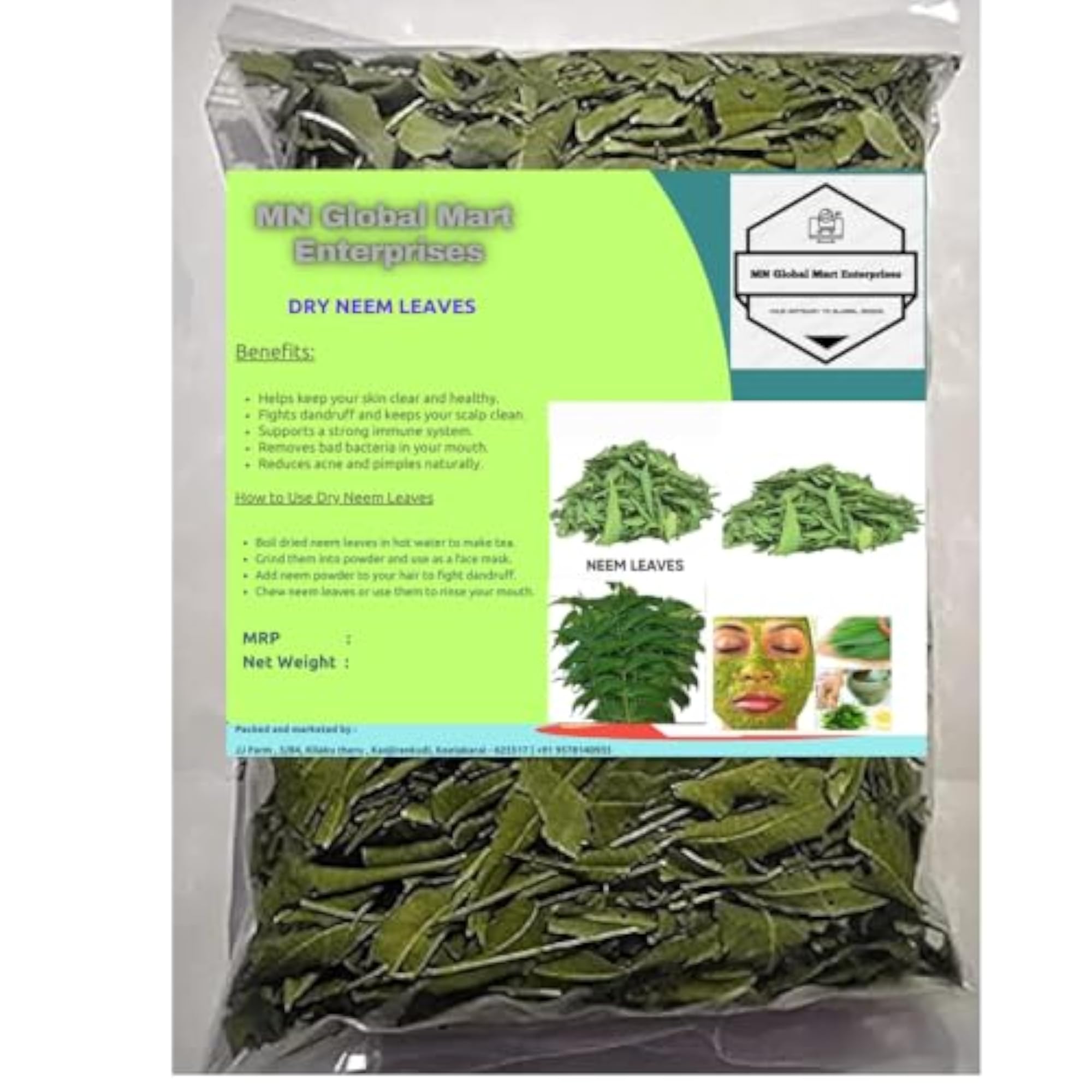 Pure Natural Dry Neem Leaves, Organic Herbal Supplement