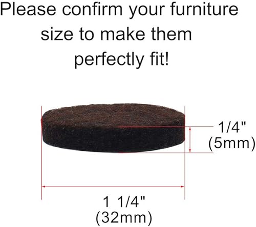 Miniatura 2 de uxcell 100 almohadillas de fieltro para muebles, redondas, de 1 1/4 pulgadas, autoadhesivas, antideslizantes, antiarañazos, para gabinete, silla,
