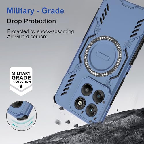 Image of Zapcase Back Case Cover for Motorola Edge 70 5G | Magnetic Case with Built-in Metal Ring | Supports MagSafe Charger, Wallet & Car Mount | Shockproof Hybrid PC + TPU | Blue