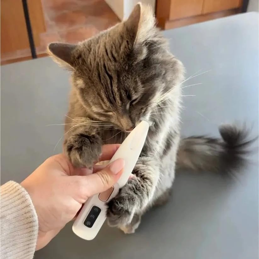 Patounet - Tondeuse de Précision pour Chat(Blanc)