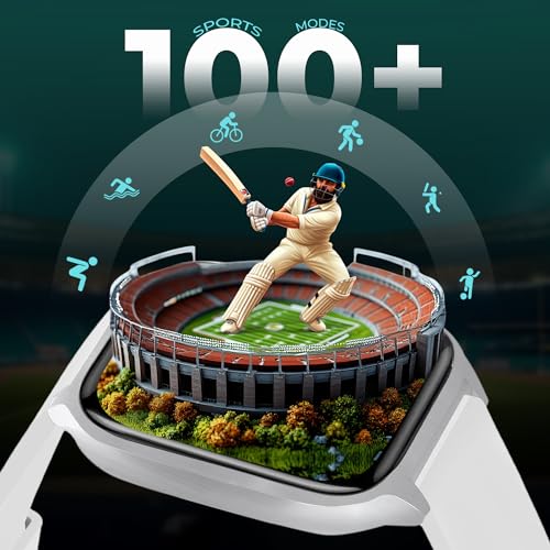 Image of GameSir H9 Smartwatch - Big Display | Bluetooth Calling | Heart Rate & SpO2 Monitor | 100+ Sports Modes | Long Battery | IP68 Waterproof | TFT Display | Design for Men & Women (White)