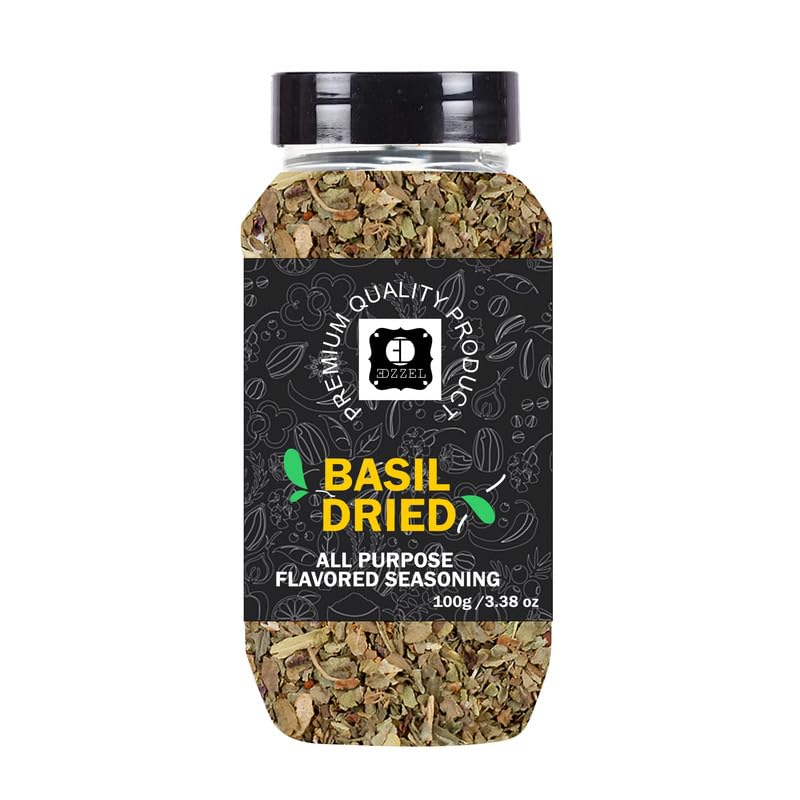 EDZZEL Premium Quality Indian Organic Basil, Dried Plant Based, Vegan, Gluten Free-100 GRAM Box (Set Of 3)