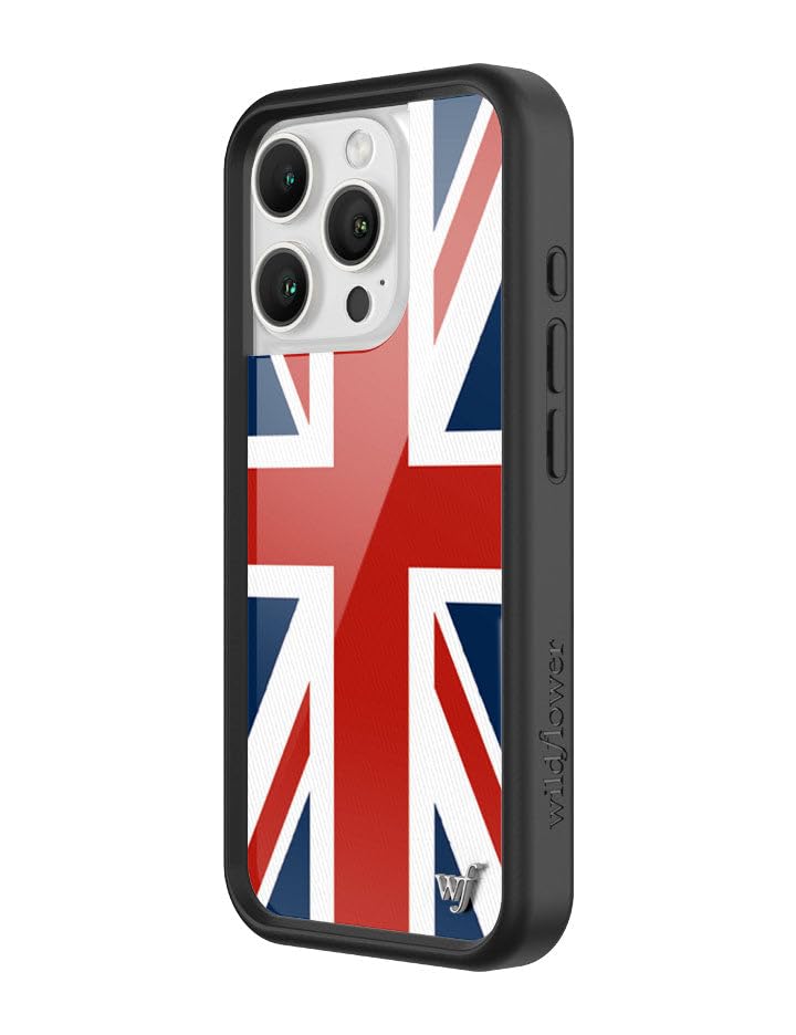 Image of Wildflower Cases - iPhone 16 Pro Compatible - Union Jack | Impact-Certified 6.5 ft Drop Protection Case, Raised Protective Bumper, Cute Aesthetic Design, Women-Owned Small Business