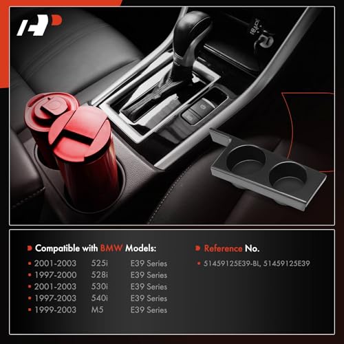Portavasos Negro Compatible BMW E39 Series 1997-2003 miniatura 2