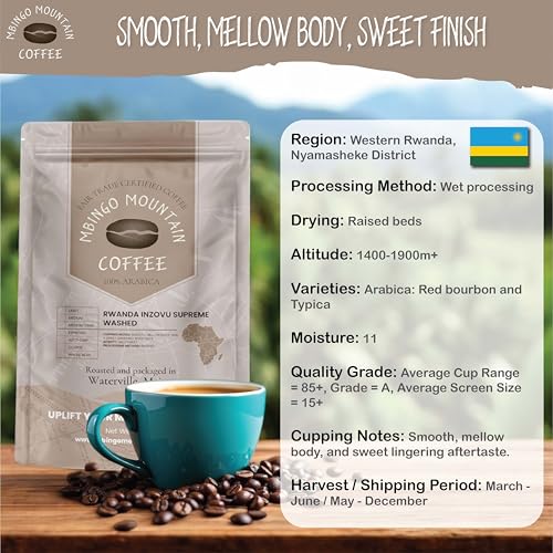 Rwanda Inzovu Supreme Washed Medium Roast Whole Beans 12 oz miniatura 6