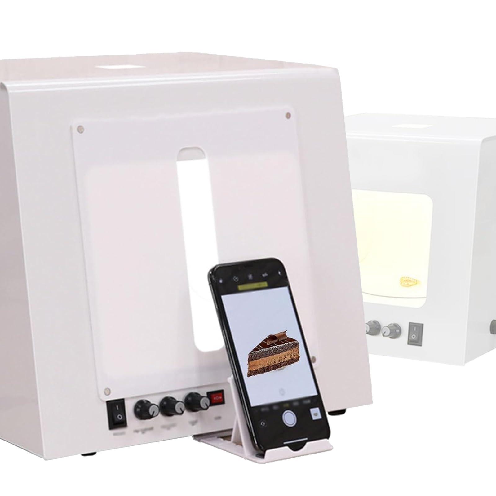 Mini Estudio fotográfico, Caja de luz para fotografía, Carpa de luz portátil con Plato Giratorio eléctrico de Velocidad Ajustable, Brillo Ajustable de 3000 a 5000 K(S)