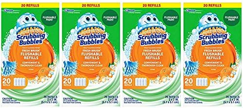 Scrubbing Bubbles Toilet Fresh Brush Flushable Refills, Citrus Scent, 20 Count (4 Pack)