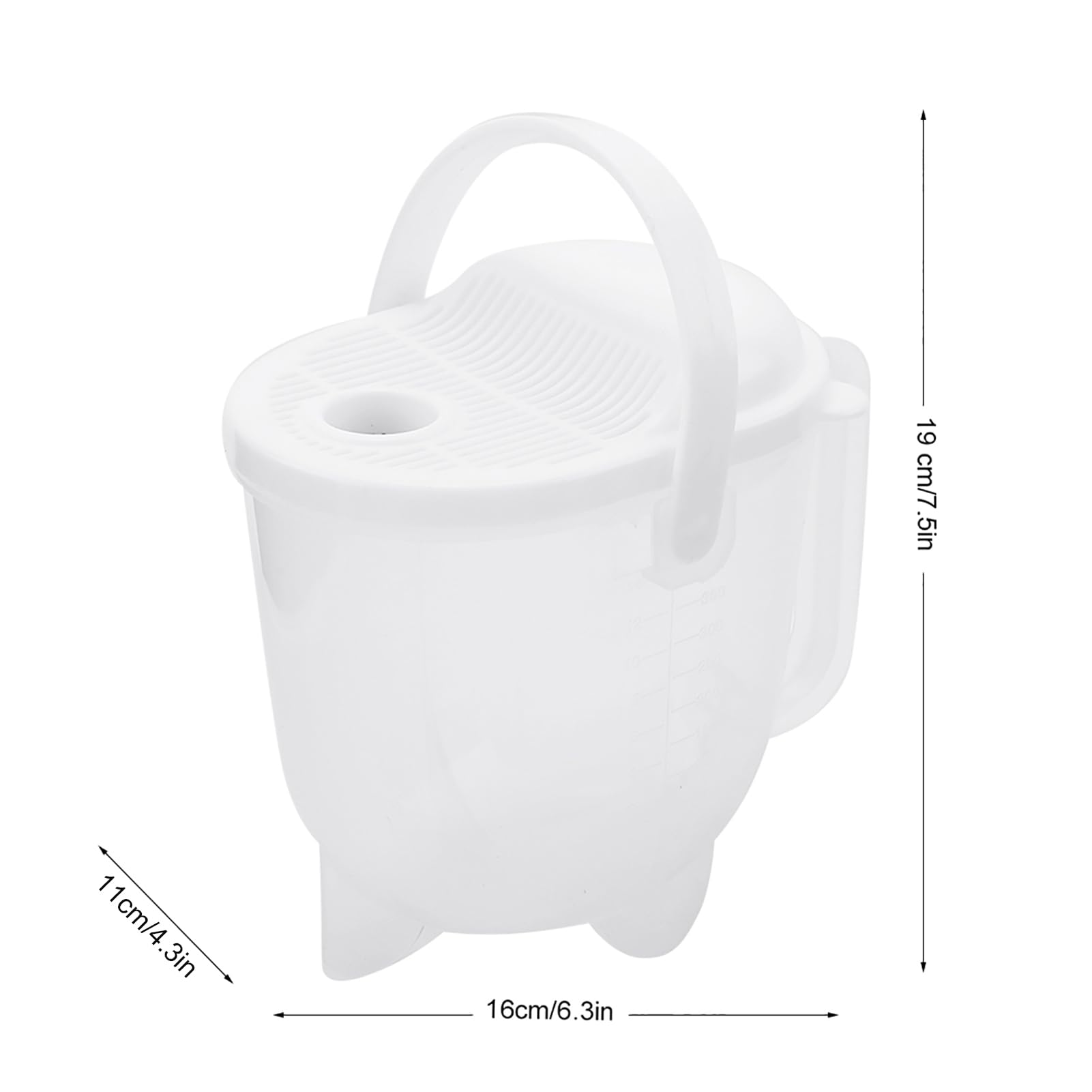 Colador de cuenco de arroz, cuenco de lavado de arroz con colador, colador de grano transparente con mango para cocina, alimentos/pastas, 19 × 12 × 6.3 in 3