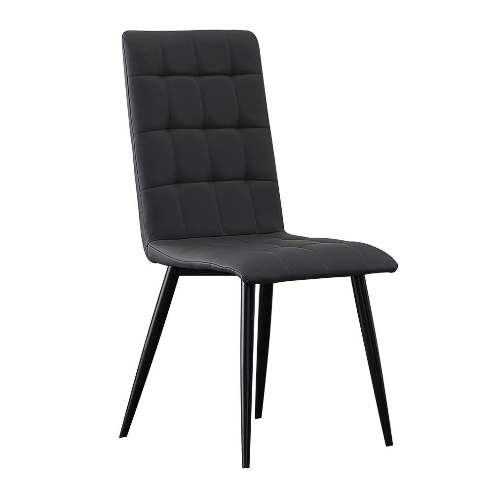 Buy OFCASA Set of 2 Faux Leather Dining Chair Grey High Back