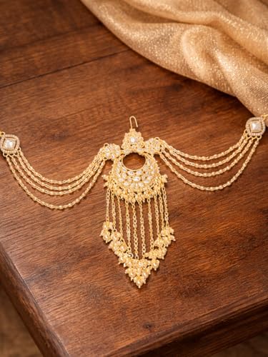Image of OOMPH Jewellery Ethnic Sheeshphool-Kundan Jadau Floral Design for Women & Girls Stylish - DPH161DST4RKH184RKH235 PA201