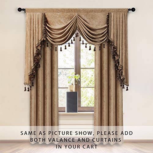 image for ELKCA Thick Chenille Curtains Valance for Living Room Modern Curtains 