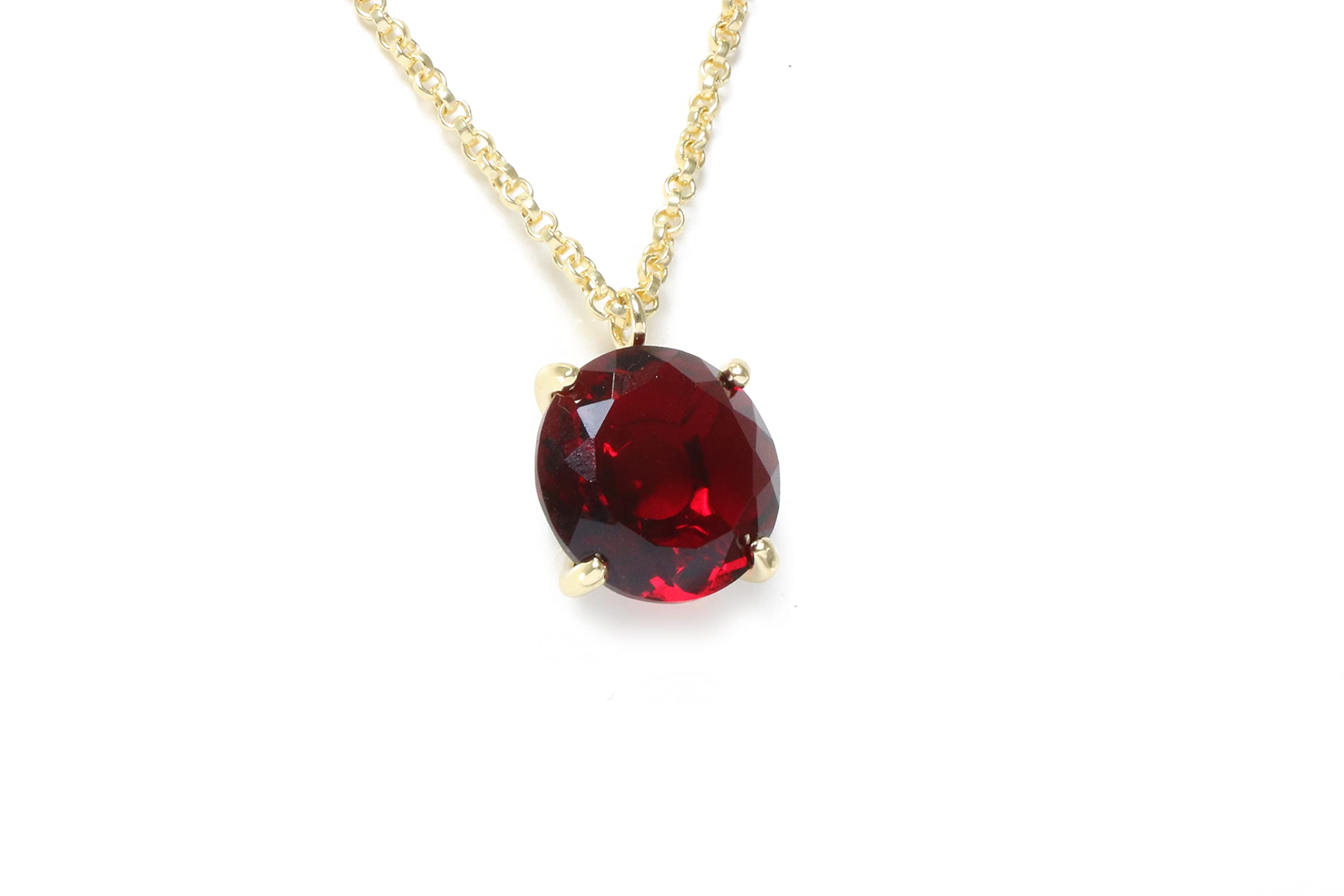 Affascinante Granato Collana in Oro - Audace Collana con Ciondolo Rosso - Gioielli Fatti a Mano per Moda, Matrimonio, Anniversario, Regali di Compleanno Gennaio - Collane su Misura per Lei