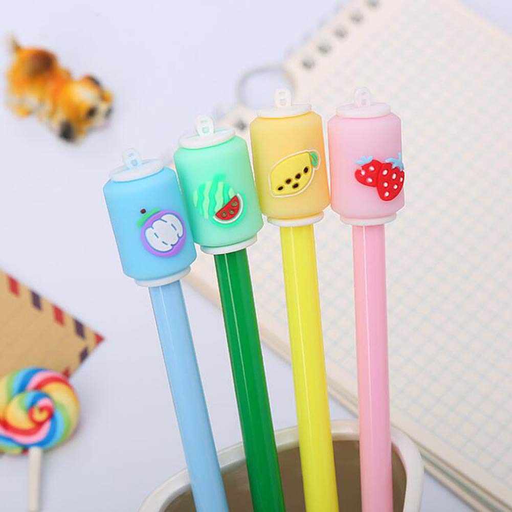 sencoo4 pack Black Gel Ink Pens Creative Cans Cute Pens Students Pens Girl Boy Stationery School Prize