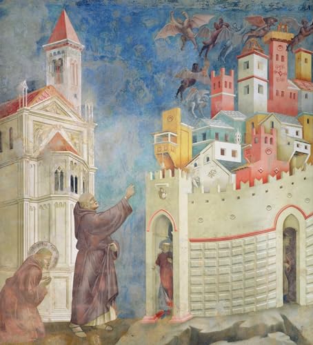 Toile Giotto Di Bondone l'expulsion des démons d'Arezzo avec impression sur textile dense