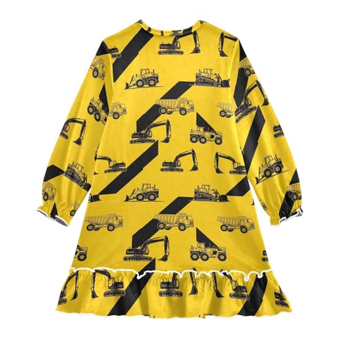 Soft Velvet Long Sleeve Dress for Girls,Stretchy Loose Fit, Knee Coverage & Ruffle,Ideal for Daily Wear 3-10T2