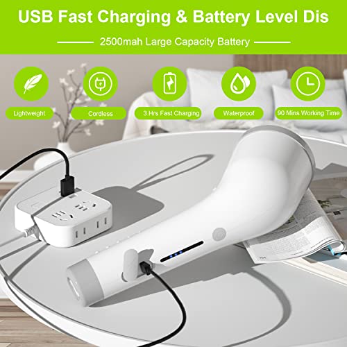 Electric Spin Scrubber, Cordless Cleaning Brush with 7 Replaceable Brush Heads & Adjustable Long Handle, Automatic Power Scrubber Shower Cleaning Tool for Bathroom Tub, Floor, Tile, Kitchen, Car - Image 6