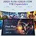 2026 Neuest Tablet 10 Zoll Android mit 20GB RAM + 128GB ROM (TF 2TB), Octa Core, 5G Wi-Fi 6, Bluetooth 5.0, 6000 mAh, Widget, 5MP + 8MP, Widevine L1, GMS Tablet 2 in 1 mit Tastatur und Maus - Schwarz