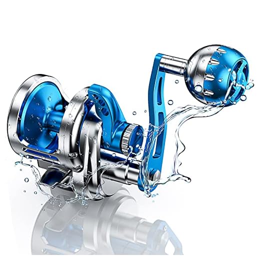 Slow Pitch Jigging Reels 66lbs Slow Jigging Reel Saltwater 6.3:1 Left Hand 9BB+2RB Jigging Reel Saltwater Conventional Reels