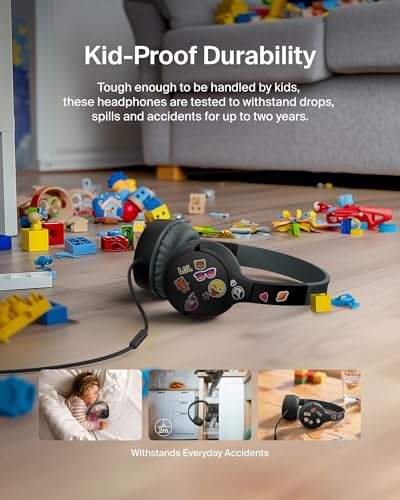 Belkin SoundForm Mini Wired Kids Headphones, On Ear, USB C to 3.5mm Adapter - image 5