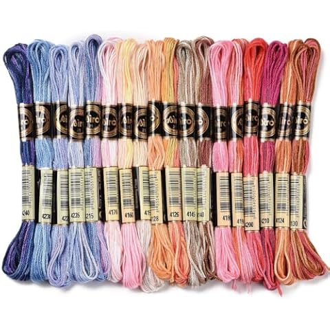 CABODYALS 6 Strands Variegated Embroidery Floss Polyester Colorful Gradient Crewel Cross Stitch Floss Rainbow Friendship Bracelet Floss Bulk for Hand Sewing Sachets Tassels Cushions Birthday Card DIY Cover