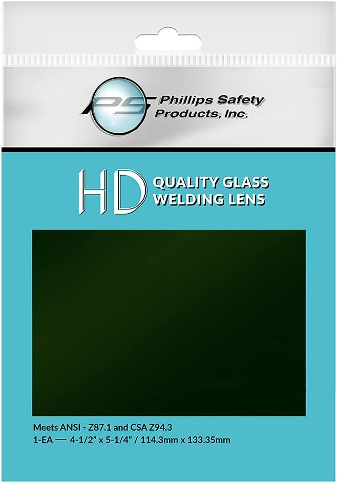 Green Welding Lens | Large 4.5 x 5.25 Glass, Multiple Filter Shades, ANSI & CSA Certified - 1 Pack