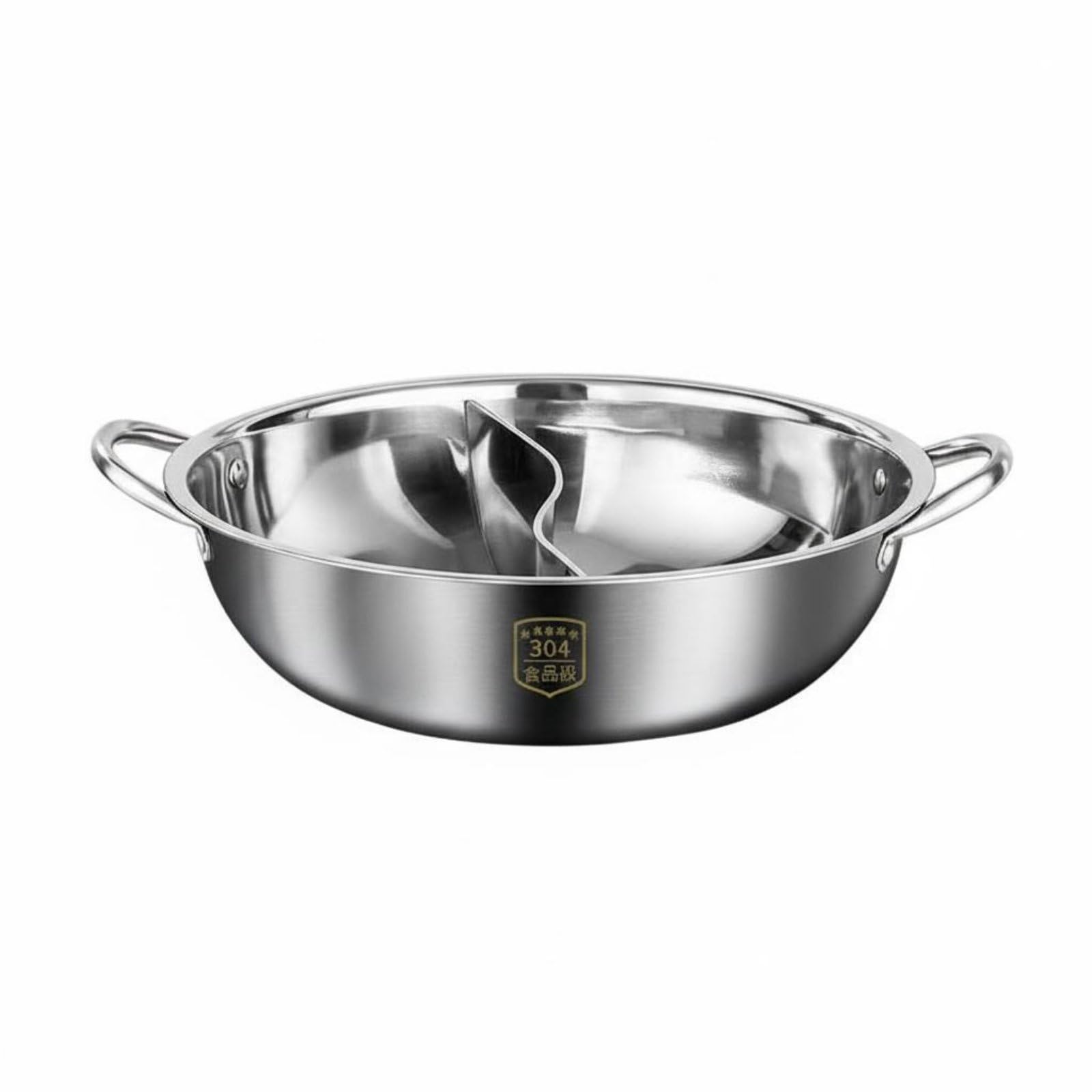 Compartment Kochgeschirr Edelstahl Heißer Topf für Induktion Und Gasherde mit Verstärkter Konstruktion Geteilter, 40 Cm, Ententopf, Ententopf
