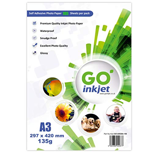 GO Inkjet A3 zelfklevend glanzend fotopapier, 135gsm, 100 vellen