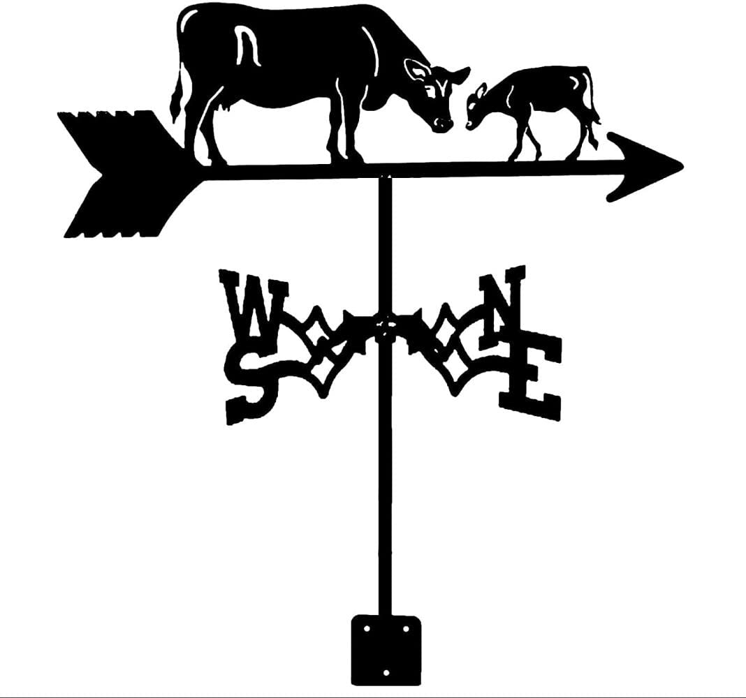TAXXII Weathervane Stainless Steel Wind Vane Cattle Animal Direction Indicator Durable Retro Farm Scene Garden Stake Weather Measuring Tools -A