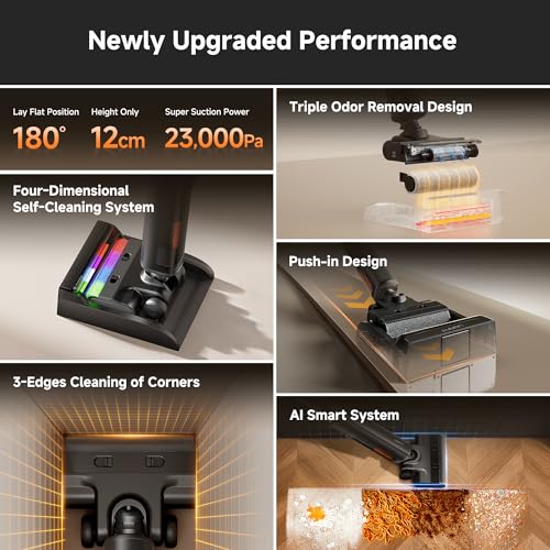 Image of uwant Wet Dry Vacuum Cleaner 180 Lay-Flat Vacuum Mop All in One with 100℃ Hot Water and Air Drying 23000Pa Suction Vacuum Cleaner with Self-Cleaning Anti Odor Triple Edge Electric Mop
