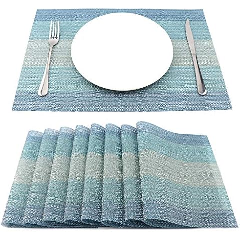 SueH Design Place Mats - 5, Plastic, 22 Löffel Messer und Gabel, 8er Set Cover