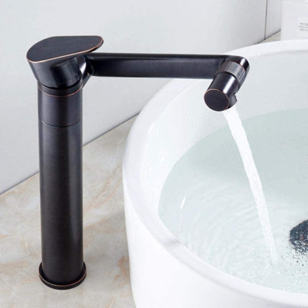 Robinet évier en cuivre avec bec rotatif design pour salle de bain
