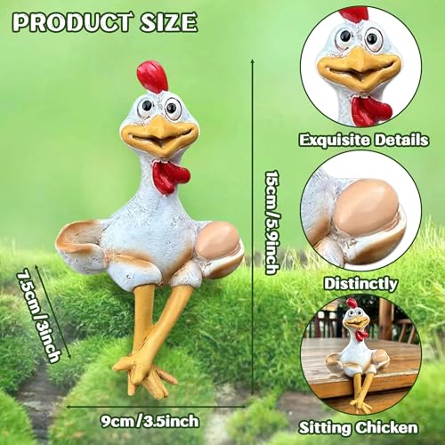 Escultura Decorativa de Pollo Divertido para Jardín miniatura 2