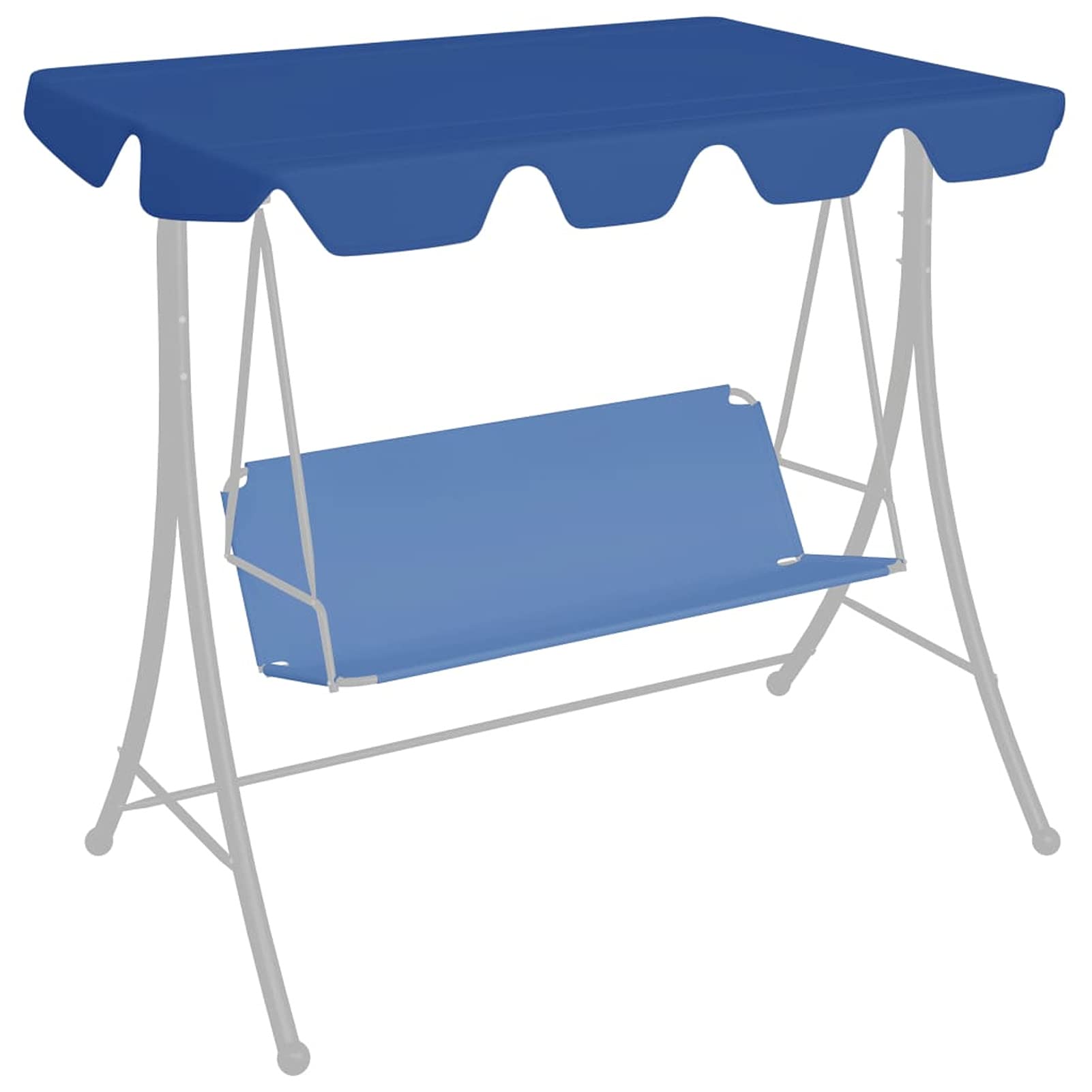 Tidyard Toit de Remplacement de Balançoire Imperméable Bleu 188/168x110/145 cm