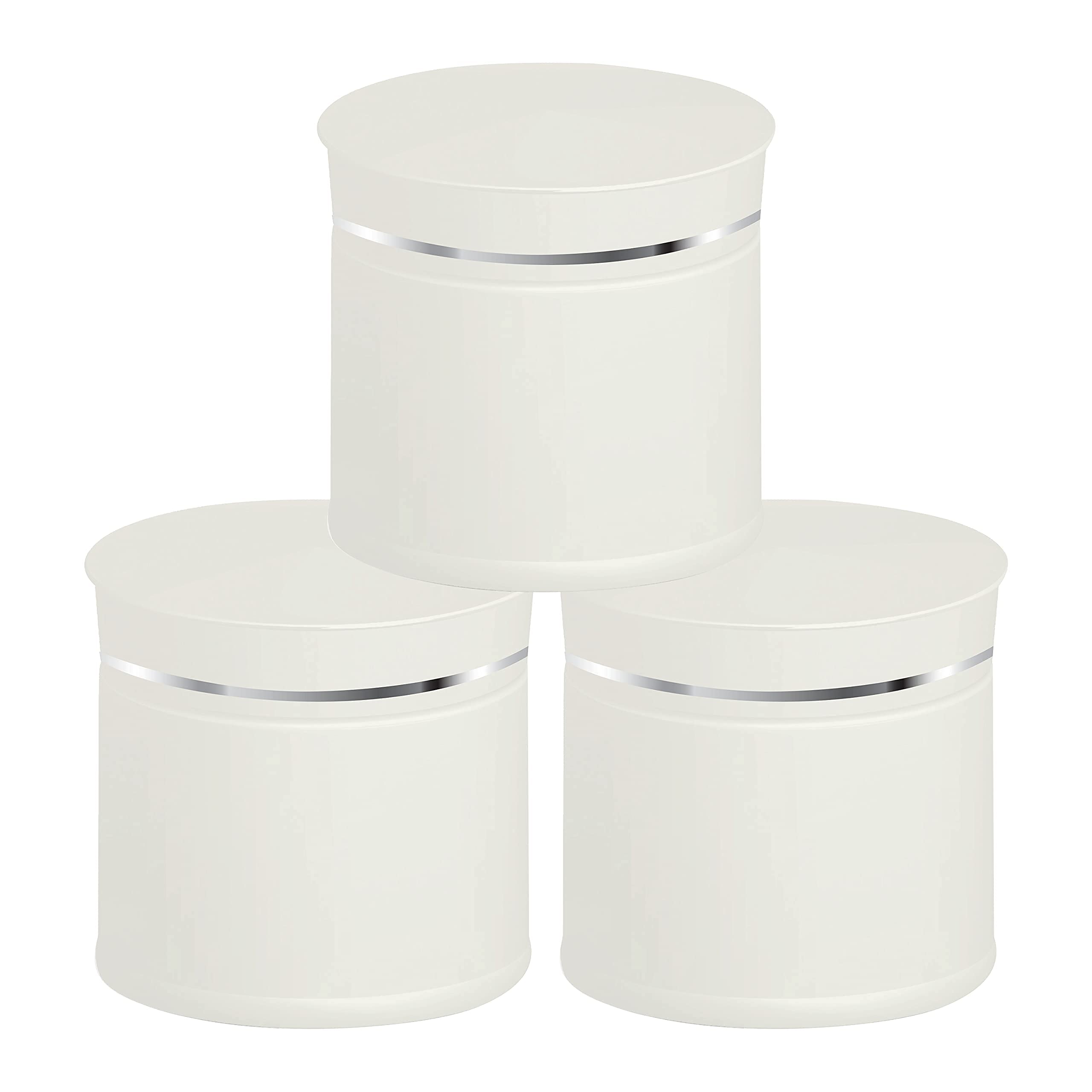 Zenvista50gm Beautiful Silver Steak Cosmetics Pet Polo Jar For Creams, Masks, DIY Cosmetic, Premium, Multipurpose - Pack of 3