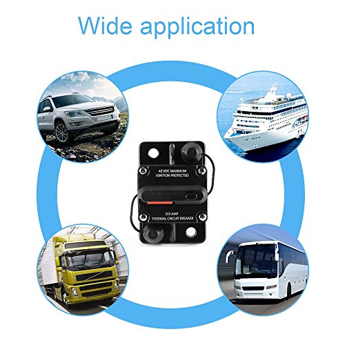 ANJOSHI 300A Circuit Breaker 50-300 Amp with Manual Reset Inline Stereo Audio Panel Mounting Replacement Fuse for Overload Protection, Waterproof - Thumbnail 5