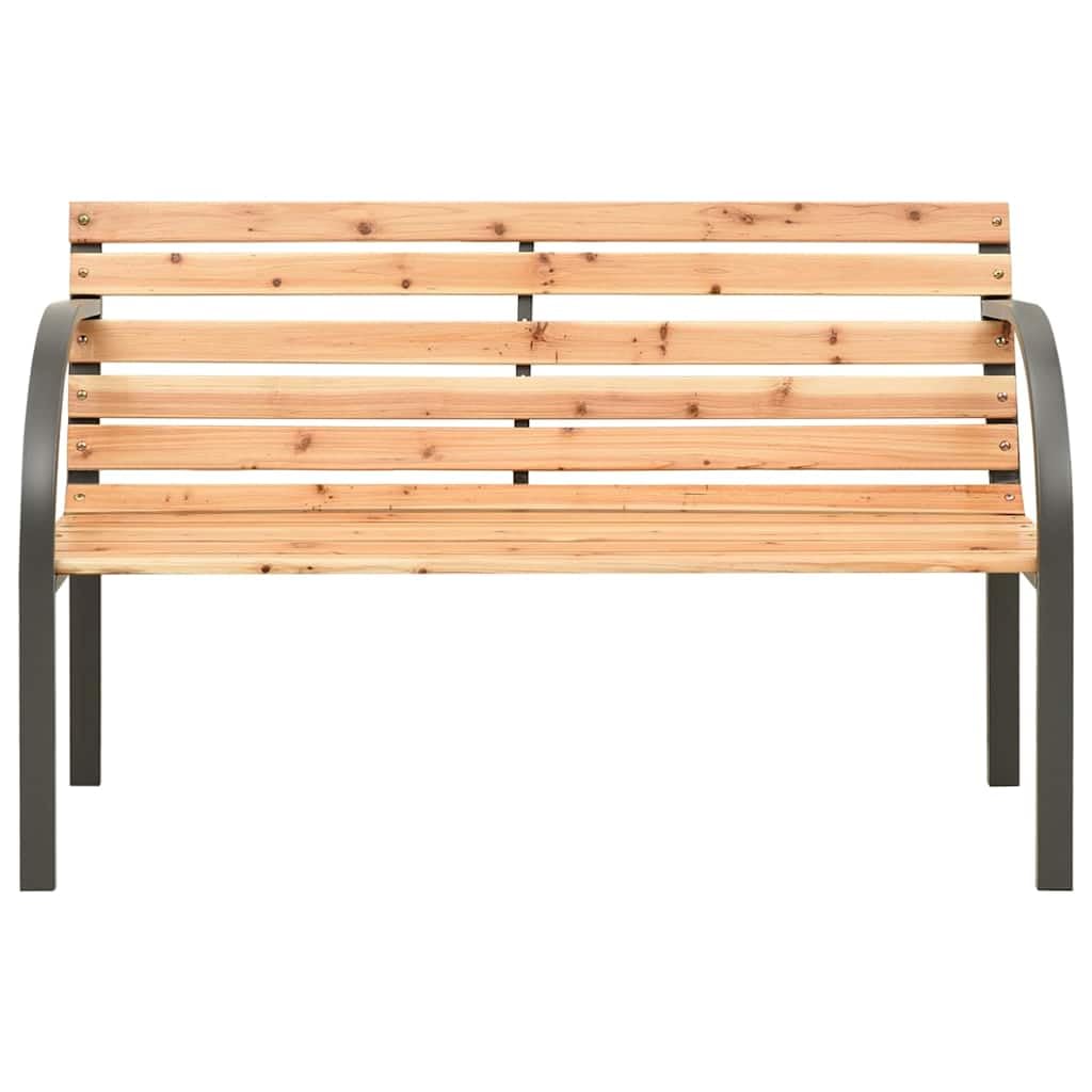 Banco de jardín infantil de 81 cm de madera de abeto chino con estructura de acero para jardín, terraza y balcón, ideal para niños, resistente a la intemperie