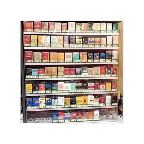 Présentoir à cigarettes acrylique 49x28x69cm avec pousse-cigarettes automatique pour magasin