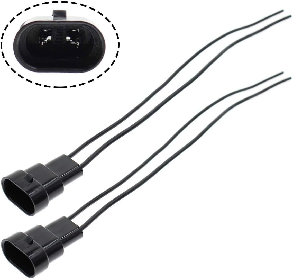 MOTOALL Male Adapter Socket Connector Plug Wiring Harness Pigtail Wire Loom Pair for 9005 9006 9012 9140 9145 9150 9155 HB3 HB4 H10 Headlight Fog Light Bulb Cubic LED Pod Light Bar Work Lamp - 2pcs