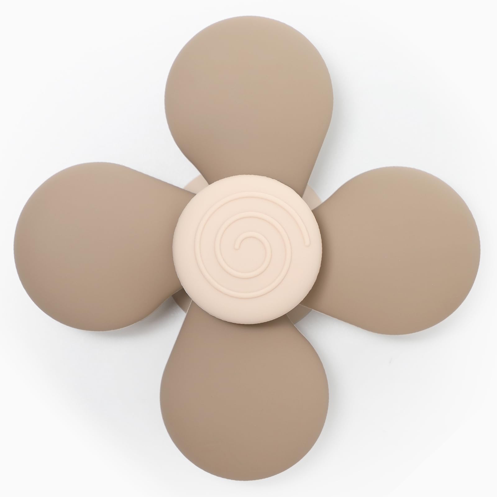Suction Cup Spinner Toy, Silicone Babies Sensory Spinner for Bath and Travel Play, BPA Free (Sand (Pinwheel))