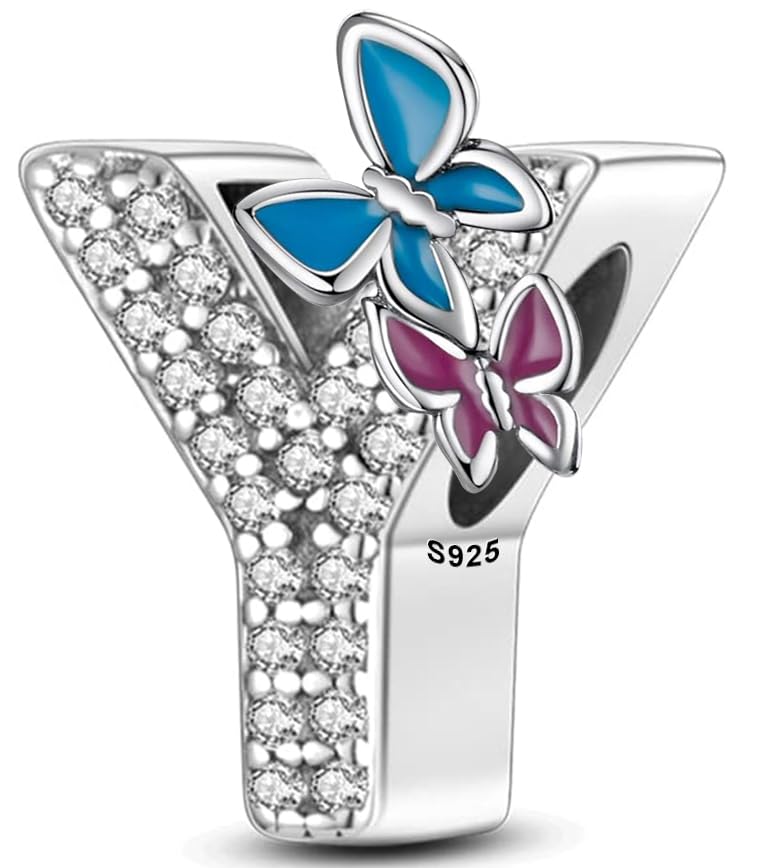XWN Letra Charms Abalorios A Z Alfabeto Colgante para mujer, plata de ley 925, compatible con pulseras y collares Pandora, compatible con pulseras europeas para mujeres y niñas