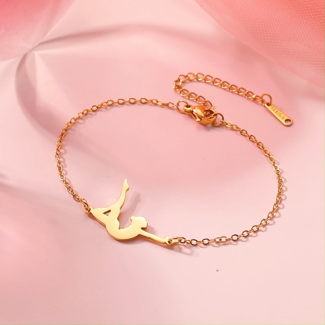 Bracciale rosario catena in acciaio inox con piccole perline - Lamù
