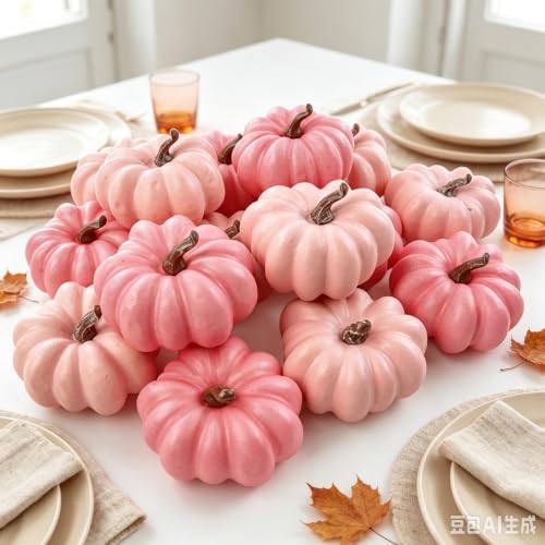 16 Pcs Artificial Plastic Pumpkins for Thanksgiving Halloween Centerpiece - image 6