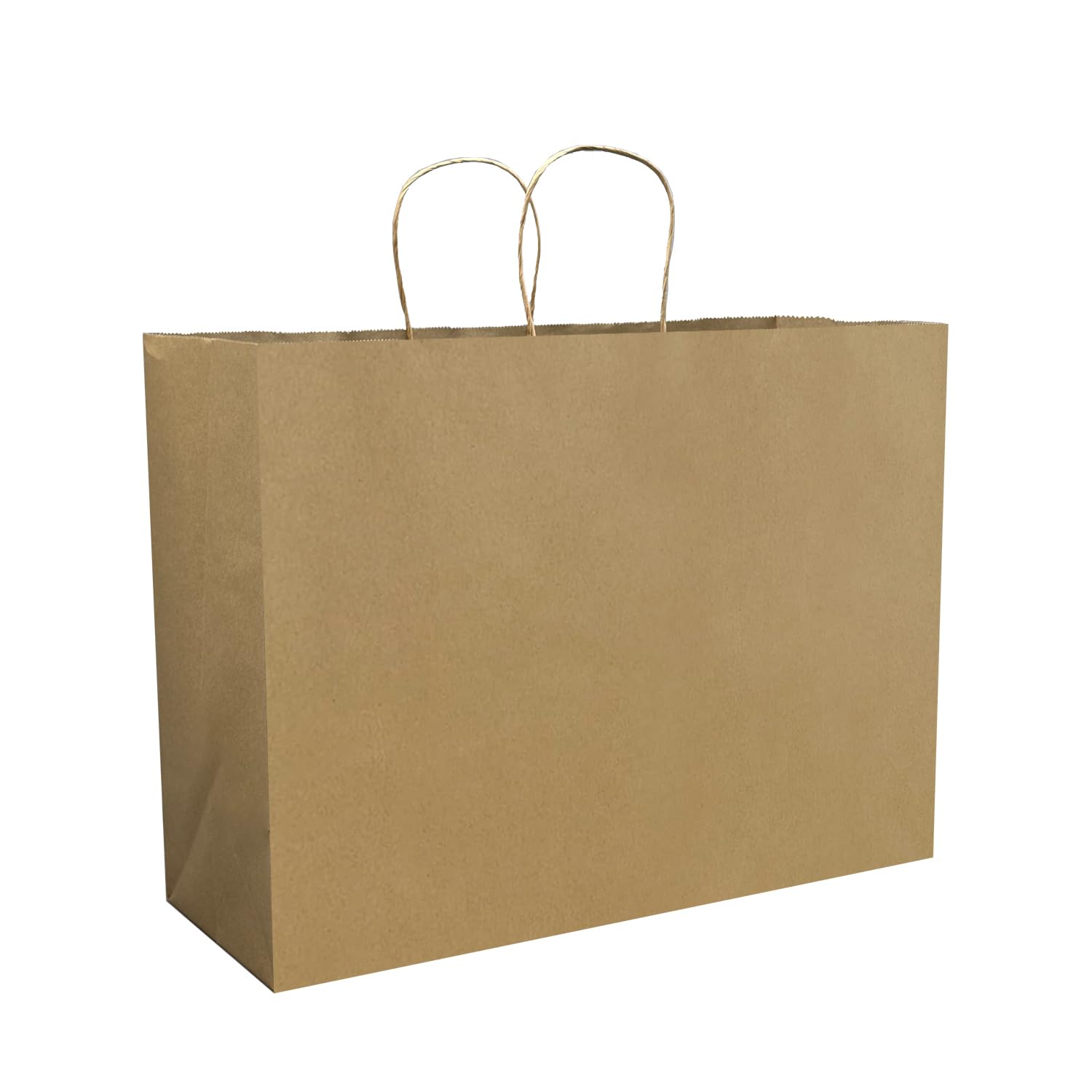 facebag 100pcs brown paper bags with handles bulk, 16x6x12 inches,large-sized kraft paper shopping bags&gift bags for party favors?grocery shopping & retail?reusable & durable