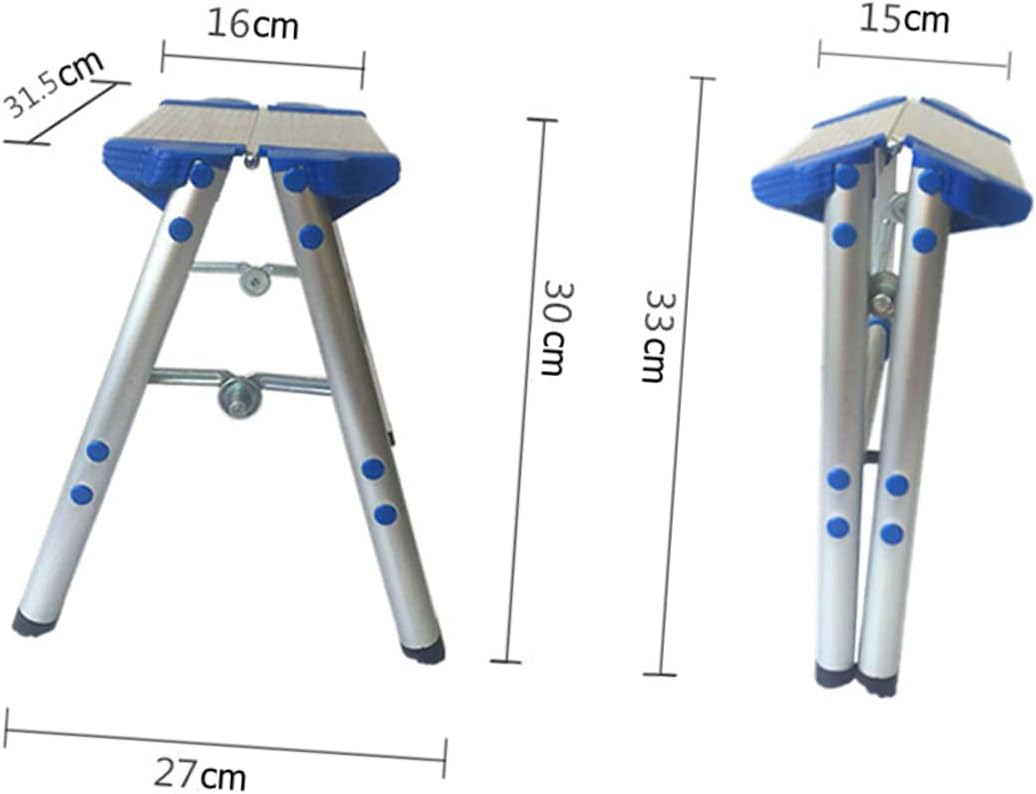 Totority Aluminum Alloy Folding Stool Compact Hiking Seat Portable Kitchen Step Stool Train for Home Outdoor Rest Random Style