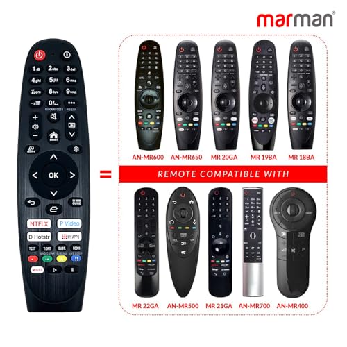 Image of marman Fit for Lg Smart Tv Magic Remote Control RM-L1818 Suitable for All Model MR600 MR650 MR18BA MR19BA MR19GA MR20GA MR21GA MR22GA MR23GA Without Voice Command and Pointer /Mouse